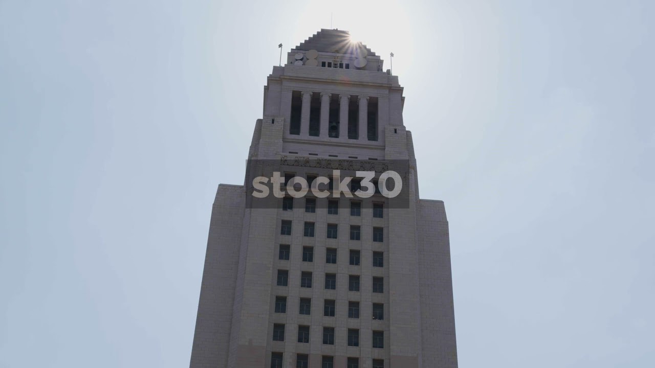 Top Of City Hall Building In Downtown Los Angeles, California, USA