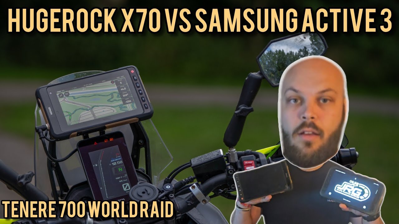 HUGEROCK X70 vs SAMSUNG ACTIVE 3 on my TENERE WORLD RAID // Brightest tablet out there!