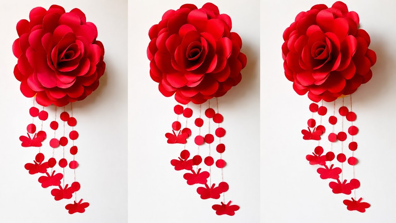 Rose Wall Hanging Craft | Wall Decor idea