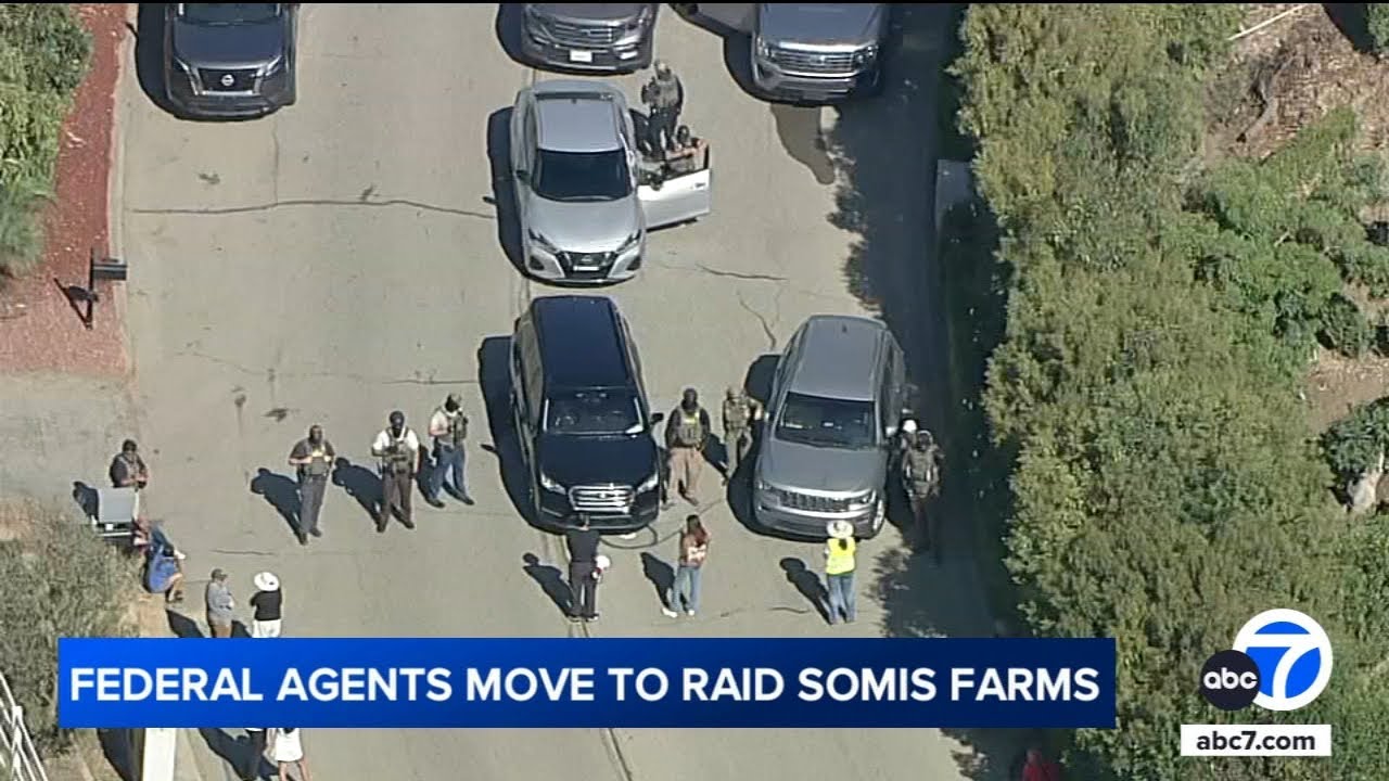 Federal agents seen blocking roads leading to farms in Southern California