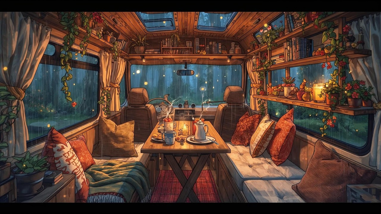 Rainy Car Camping with Soft Jazz | Relaxing Rain Ambience for Sleep, Study | Archive 12 (3 Hours)
