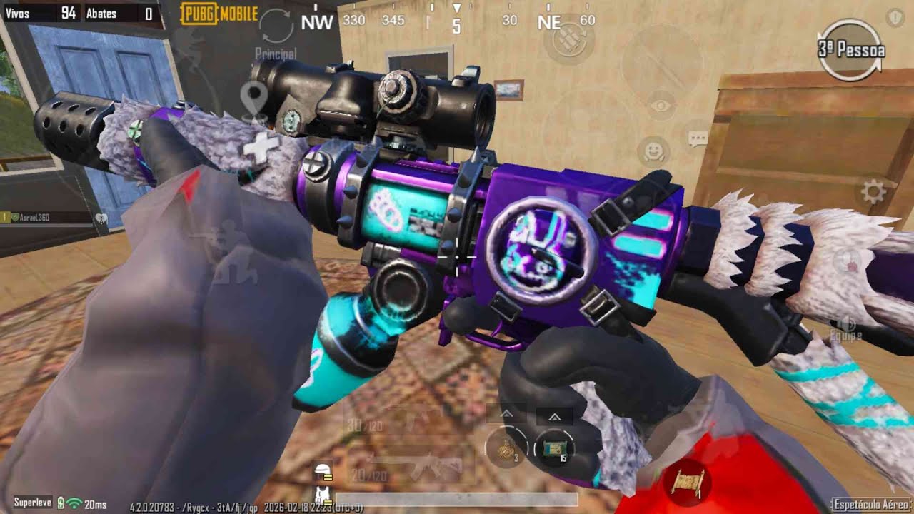 PUBG MOBILE 1x4 TTP EM FPP,  HUD 5D, SEM NENHUM AUXÍLIO, SEM MINIMAP