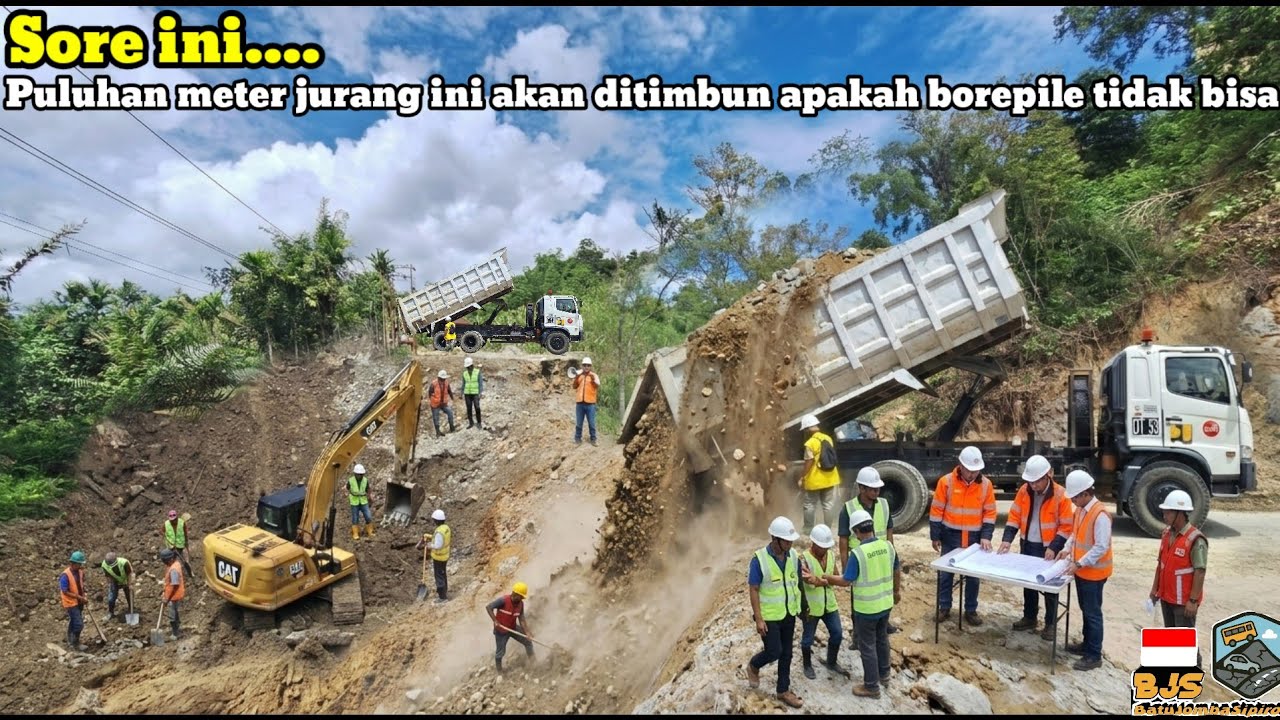 Sore ini‼️Puluhan meter jurang ini akan ditimbun apakah borepile tidak bisa di jalur batu jomba