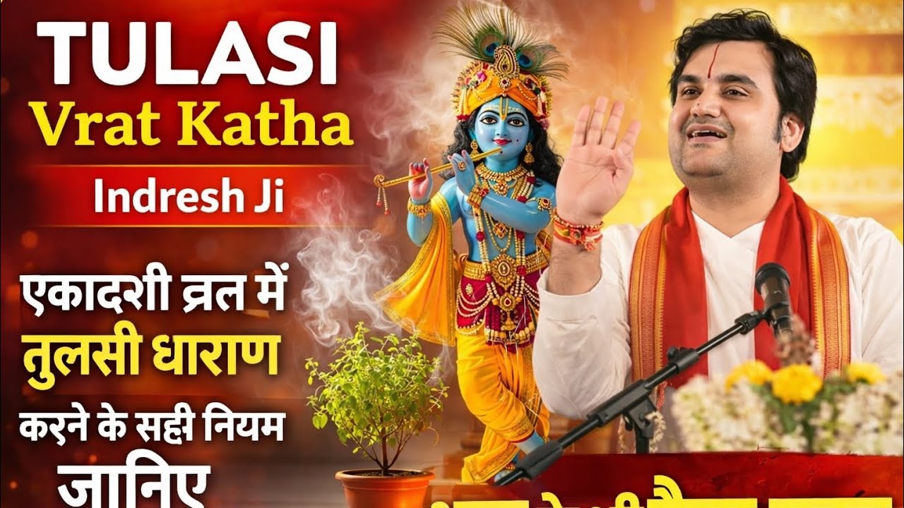 Tulasi Vrat Katha Indresh Ji एकादशी व्रत में तुलसी धारण करने का सही नियम जानिए कथा #tulasikatha 