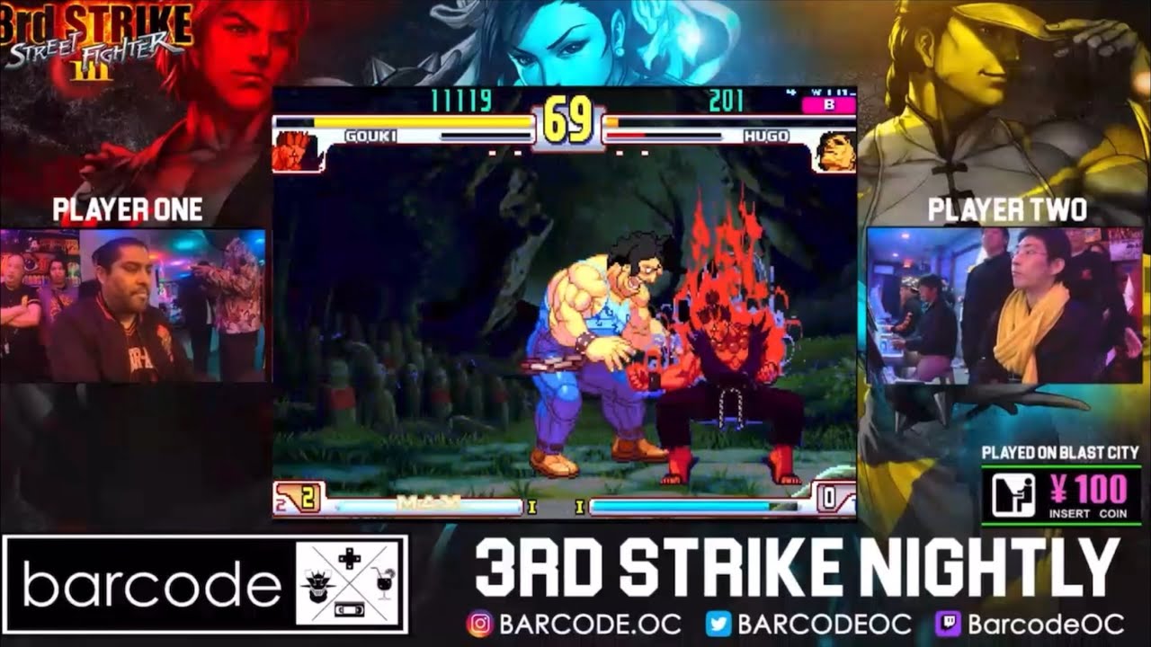 SFIII 3RD STRIKE: 5 Star ( KEN ), PIKACHUAKUMA ( AKUMA ) VS PGW HAYAO ( HUGO ) AT BARCODE