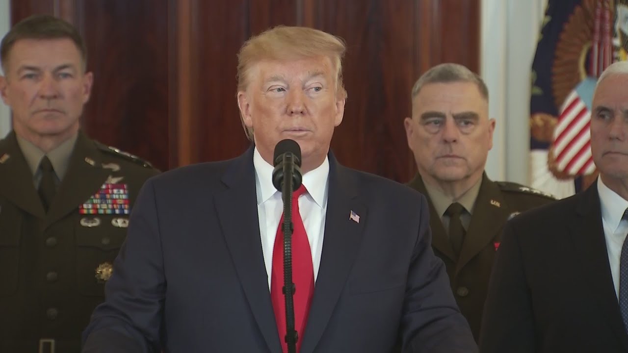 President Donald Trump addresses the nation amid showdown with Iran &mdash; January 8, 2020