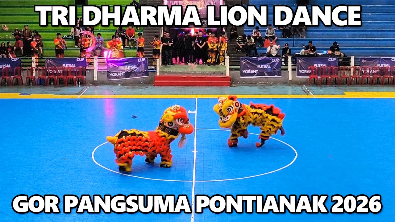 Atraksi Barongsai Tri Dharma Lion Dance Di GOR Pangsuma Pontianak 2026