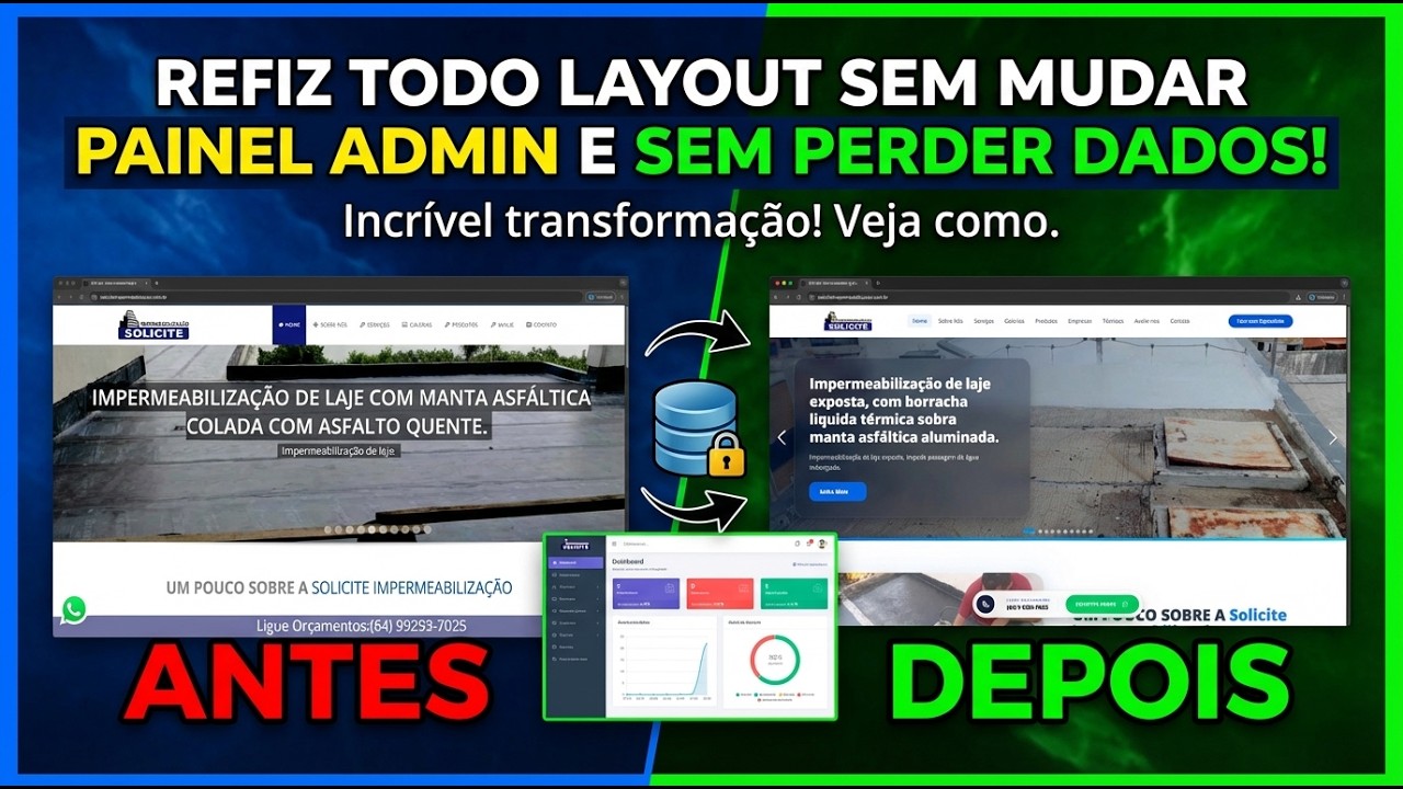Refiz TODO o site sem mudar o painel admin e SEM perder dados! 😱🔥 (Antes e Depois)