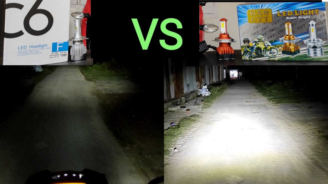 Better than bs6| C6 h4 vs cyt 40w h4 in TVS Apache 160 4v bs4 | headlight modification