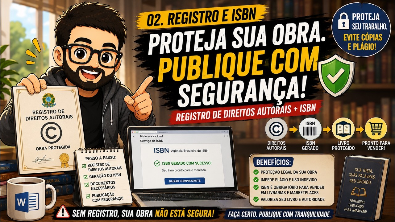 Como registrar os direitos autorais seu livro e comprar ISBN em 2025? Vem comigo!
