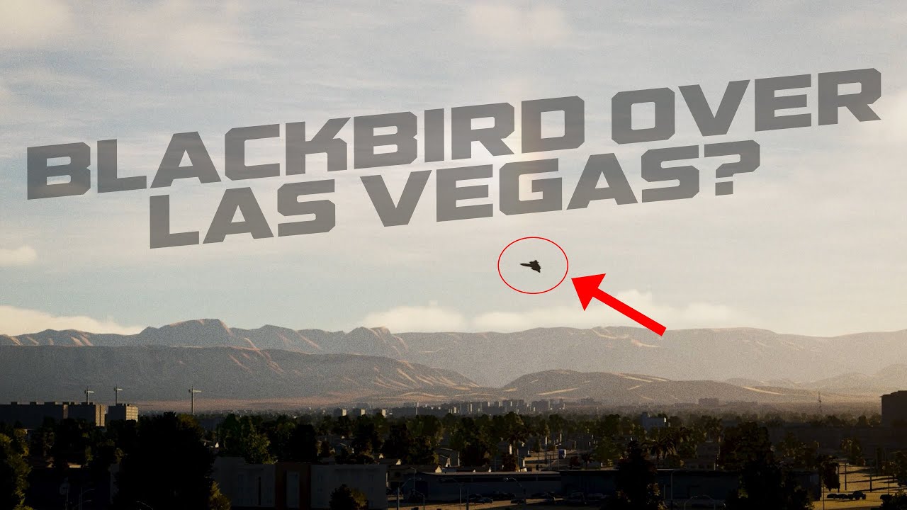 SR-71 Blackbird departs Nellis AFB in Las Vegas, Nevada - and accelerates past the sound barrier.