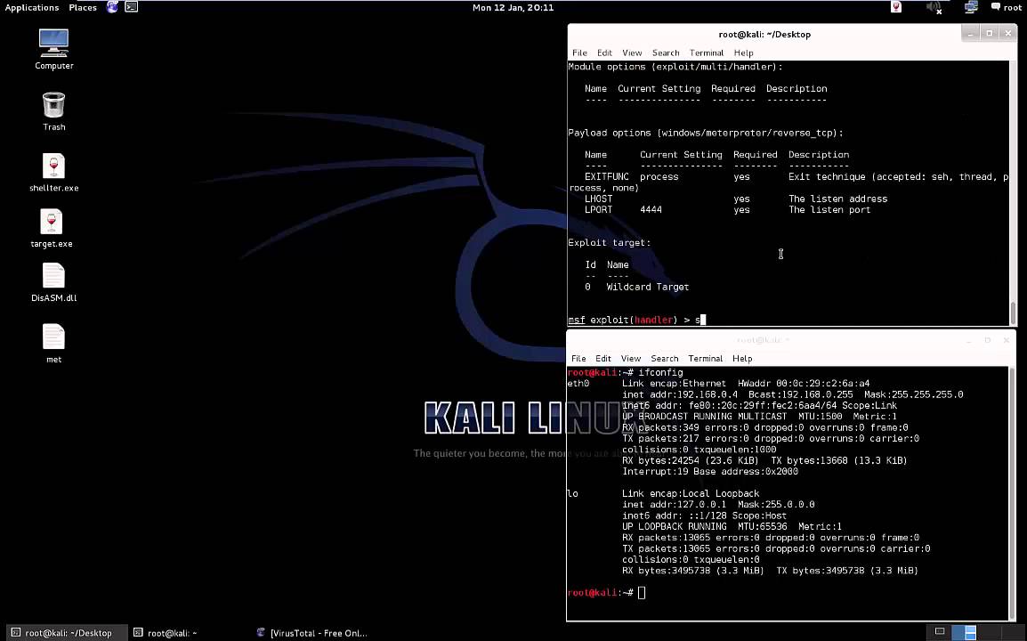 Using Shellter v2.0 in Kali Linux