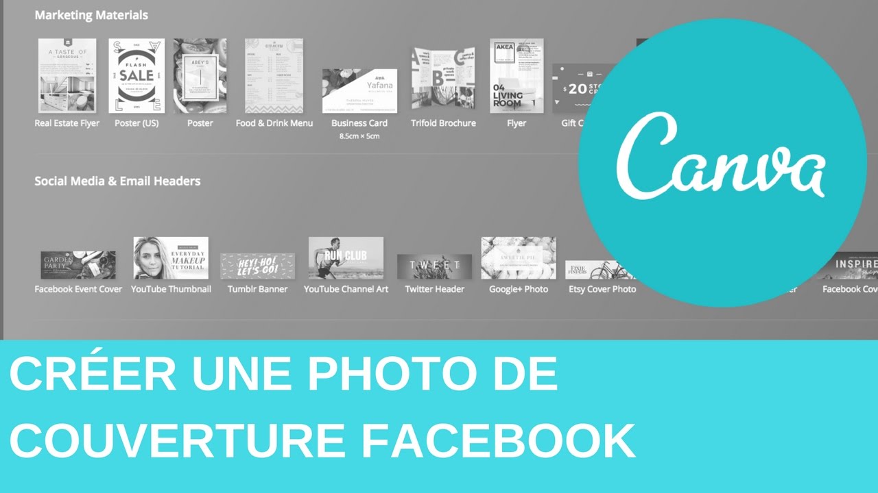 CRÉER UNE PHOTO DE COUVERTURE FACEBOOK AVEC CANVA