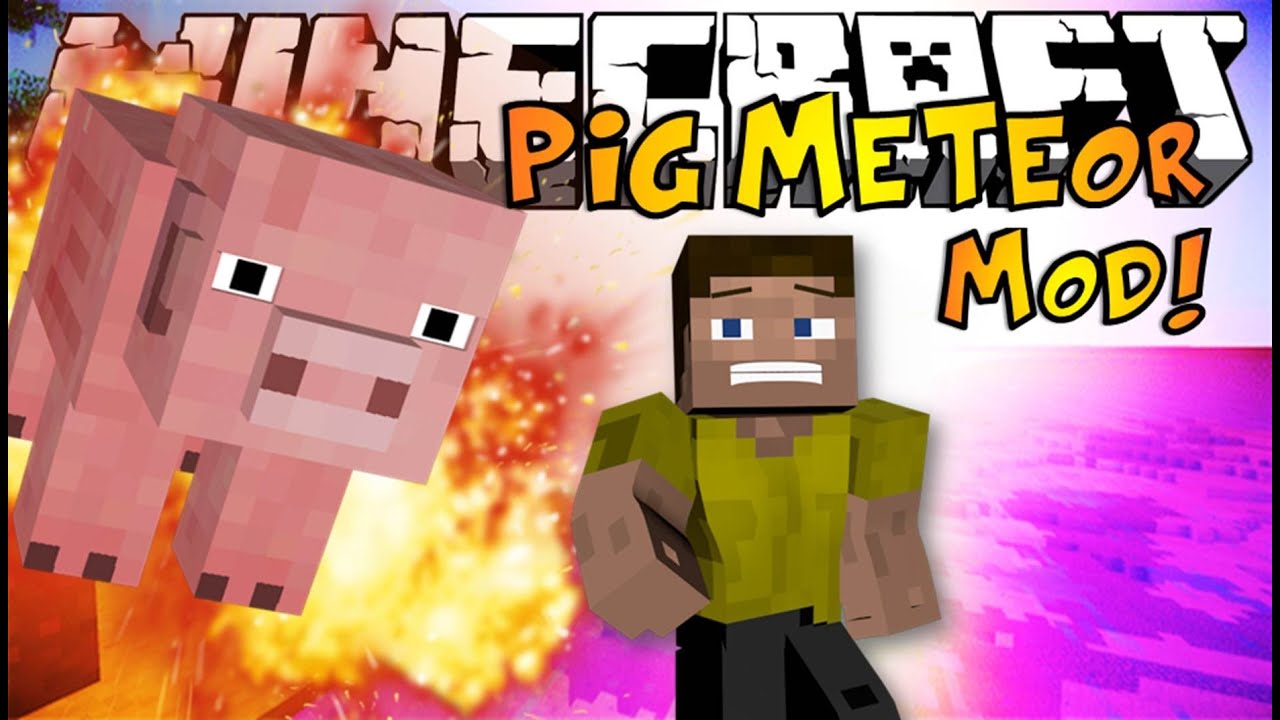 Minecraft: PIG METEOR MOD! - Giant Pig Attack! (Mod Showcase)