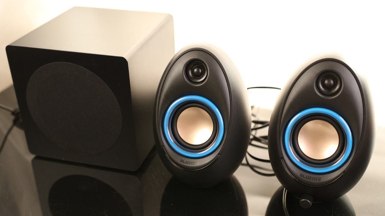 Bluedee Computer Speakers with Subwoofer, 2.1 PC Speakers with Deep Bass and 80W Peak Power, Adapter