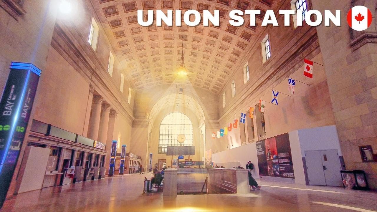 🔴 [4k] 🇨🇦 Toronto walk: Union Station, Scotiabank Arena, GO, ViaRail, Front St, Canada - Feb 25 2022