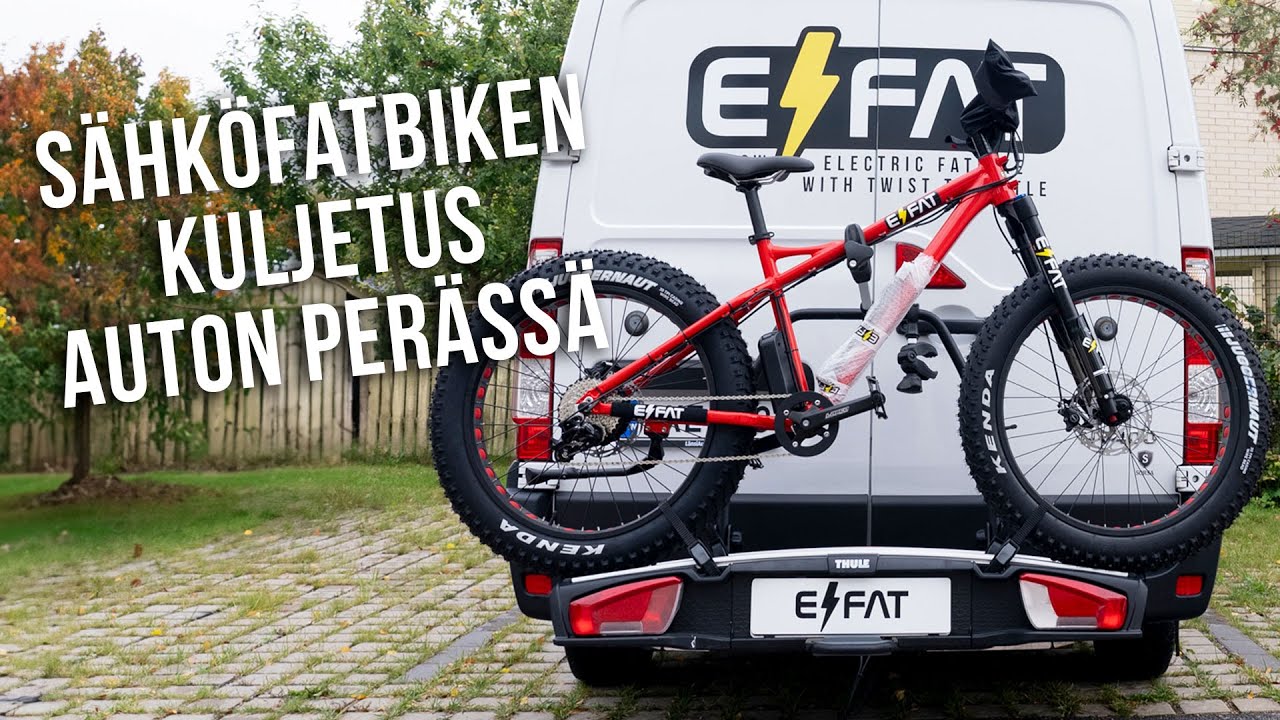 Sähköfatbiken kuljetus auton perätelineessä | E/FAT 1000W