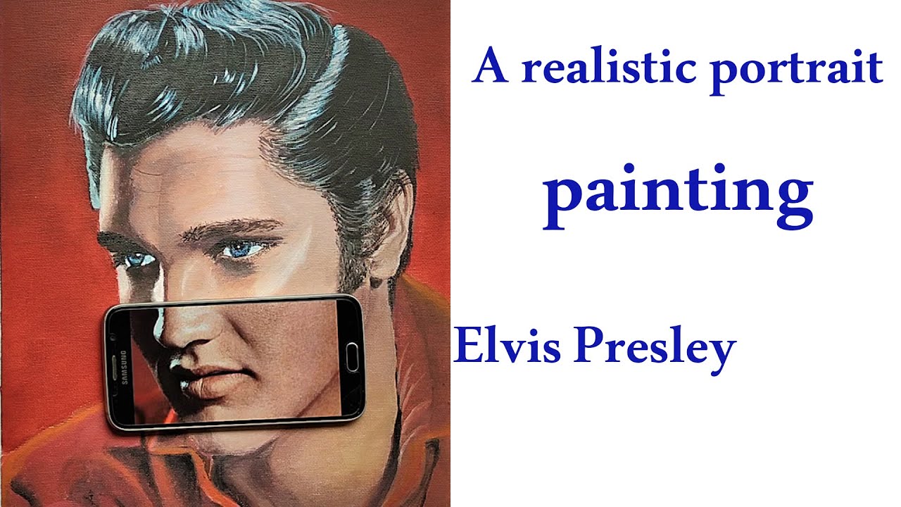 Elvis Presley portrait / Acrylic painting / a realistic portrait/step by step/E15