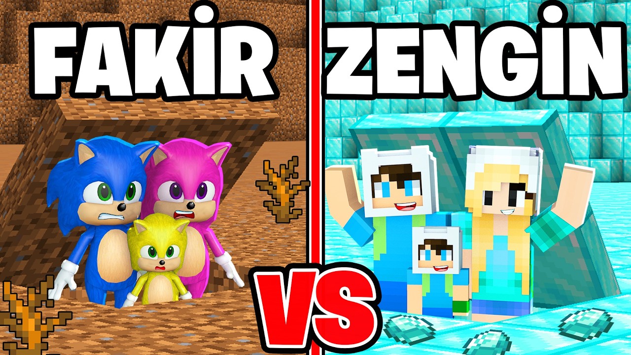 FAKİR BEBEK SONİC vs ZENGİN ENES AİLE GİZLİ SIĞINAK SAVAŞI 😱 Minecraft