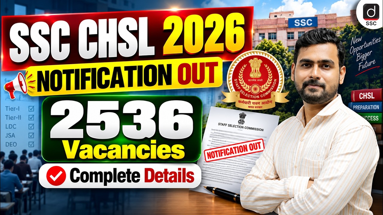 SSC CHSL Notification 2026 | Posts - 2536🔥| Eligibility, Syllabus, Exam Pattern, Selection Process