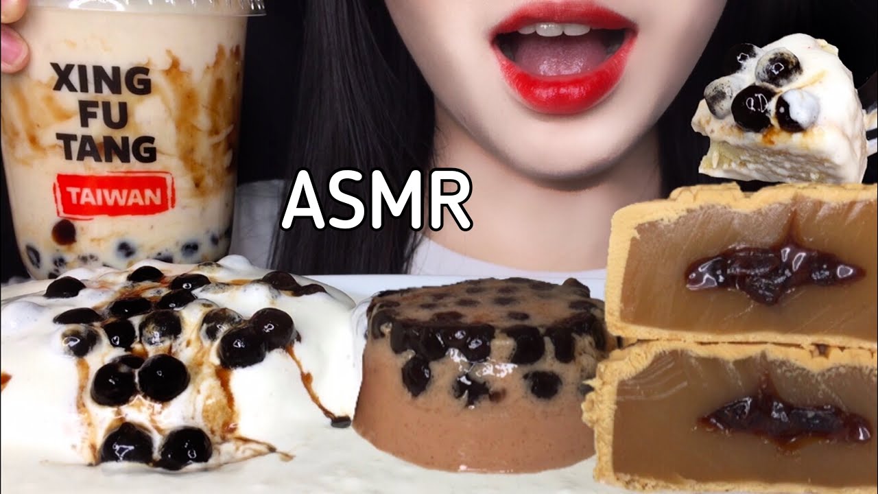 ASMR BOBA LAVA MOONCAKES 🥮, BROWN SUGAR BUBBLE LAVA CAKE, BOBA JELLY 리얼사운드 먹방 REAL SOUND MUKBANG
