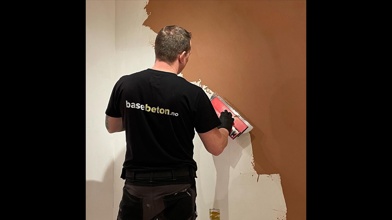 Mikrosement p&aring; vegg Basebeton / I denne videoen kan du l&aelig;re deg hvordan du skal legge basebeton