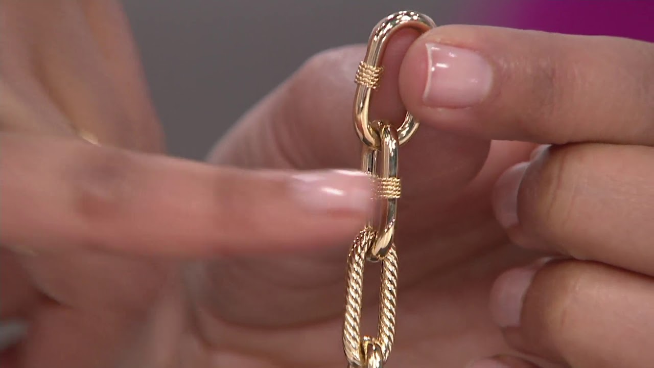 Judith Ripka 14K Gold Textured Toggle Bracelet 10.3g on QVC