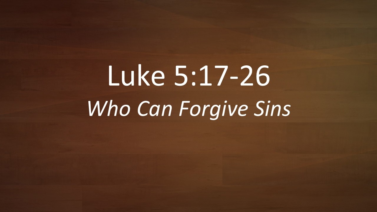 Who Can Forgive Sins; Speaker: Robert Jewett