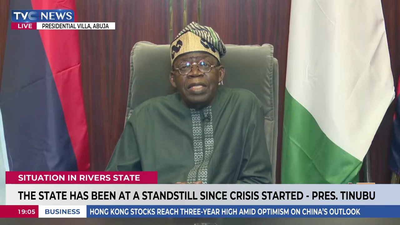 President Tinubu Addresses Nigerians On Political Situation In Rivers State