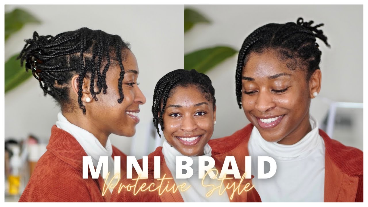 Mini Braid Protective Style for Natural Hair | Low Manipulation!