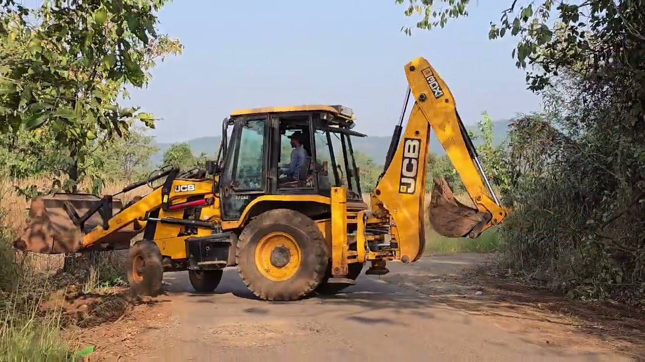 JCB excavator machine rod ko lebal karte time JCB 3dx machine 