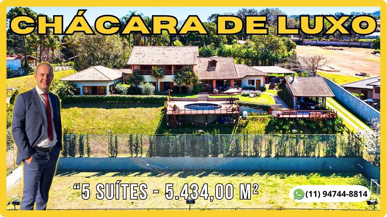 Chácara de Luxo em Itatiba | 5 Suítes, Piscina, SPA, Campo de Futebol e Mais!