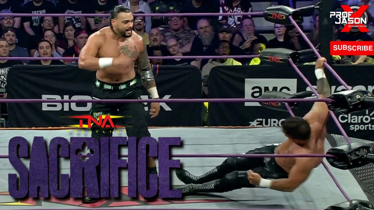 TNA SACRIFICE ENDS IN DISASTER STEVE MACLIN LEGITIMATELY KNOCKED OUT!