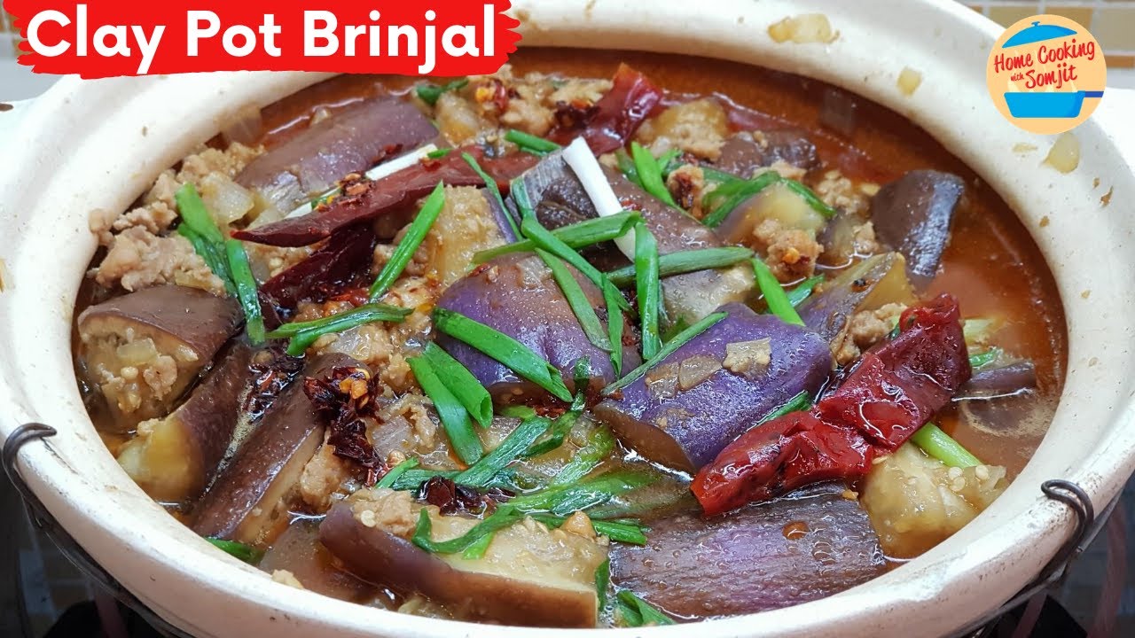 Claypot Recipes: Clay Pot Brinjal | Eggplants with Minced Pork