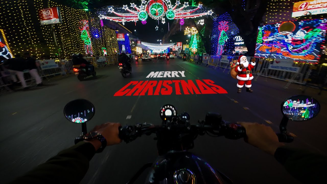 Christmas Eve Ride Through Park Street | Kolkata in Lights | Hunter 350 POV