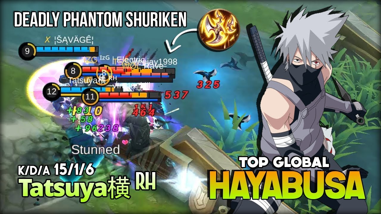 Hayabusa Powerfully Phantom Shuriken Damage! Tatsuya横 ᴿᴴ Top Global Hayabusa ~ Mobile Legends