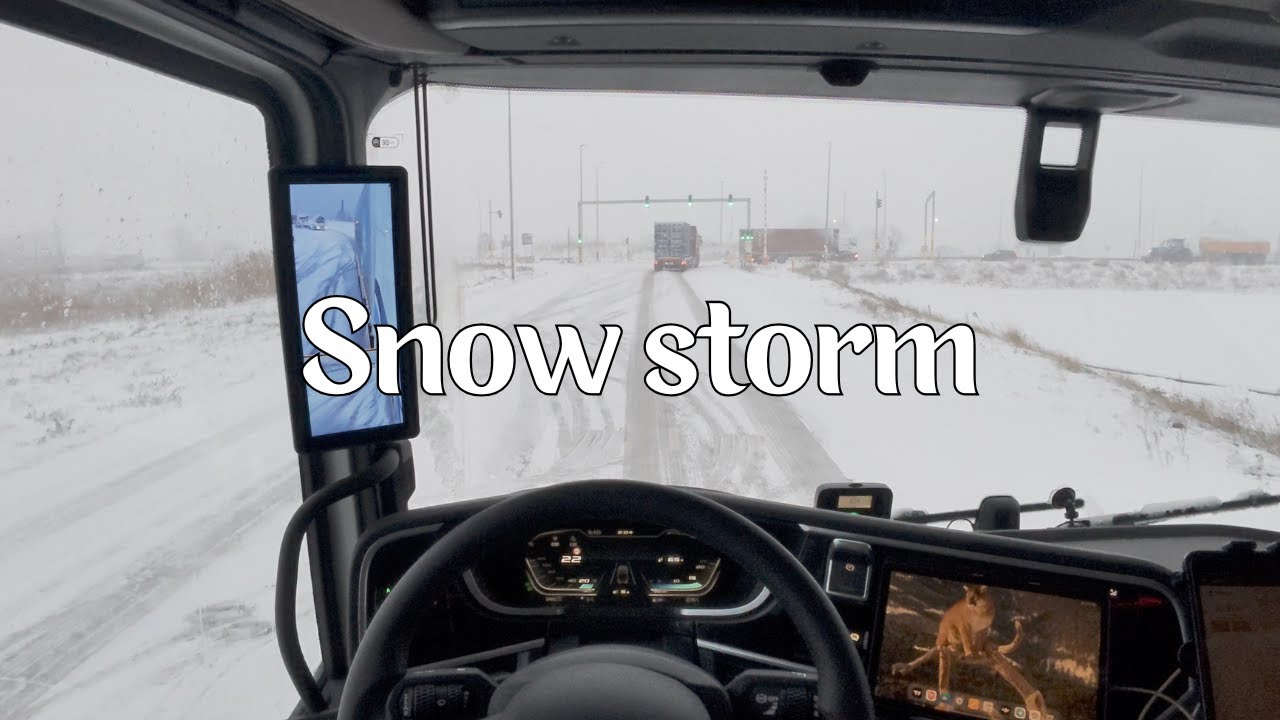 4K POV ASMR Truck Driving in Heavy Snow | Slow Drive on Snowy Roads in Europe