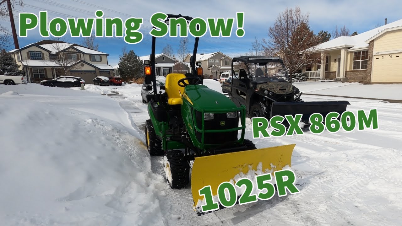 Снежные забавы — Gator RSX и 1025R расчищают снег! Отец и сын 4K