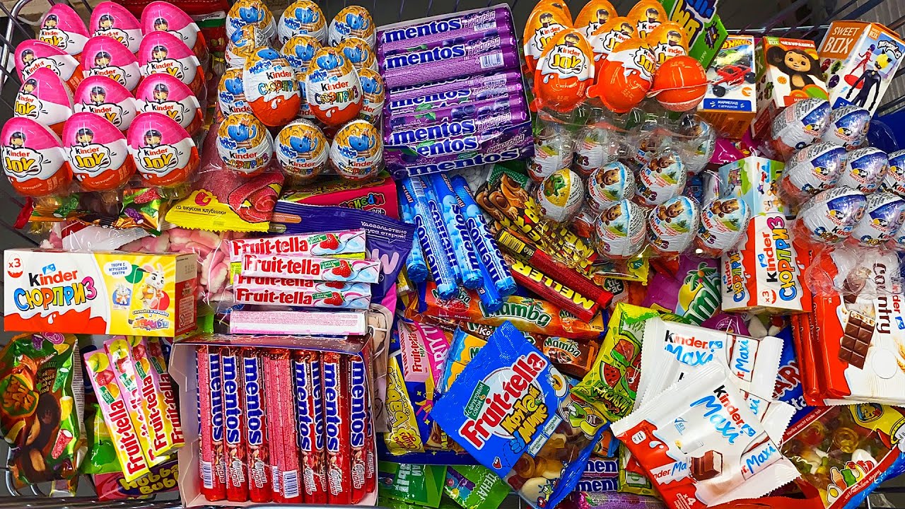 Море Конфет и Сладостей🤯 Shopping VLOG c Kinder Сюрприз, Kinder Joy, Mentos, Meller, A Lot of Candy