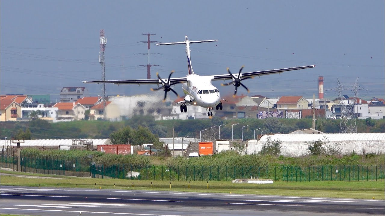 Strong Wind Tests ATR 72-500 Pilots Landing at Lisbon Airport