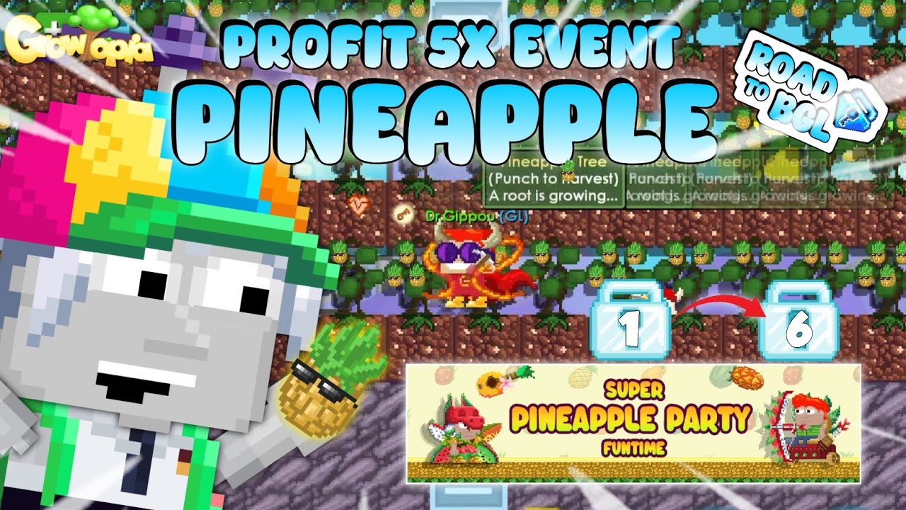 CARA PROFIT 5X LIPAT DI EVENT PINEAPPLE 🤑 | ROAD TO BGL #3 GROWTOPIA