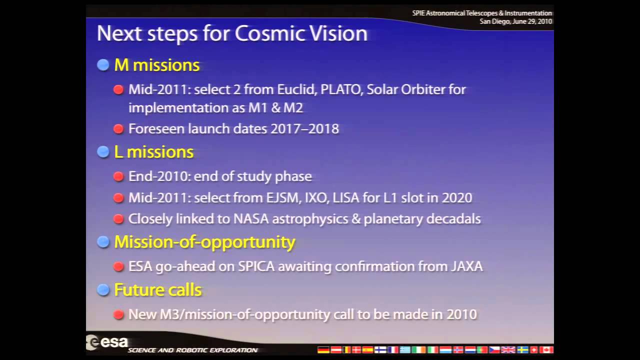 The ESA space science and robotic exploration program part 3