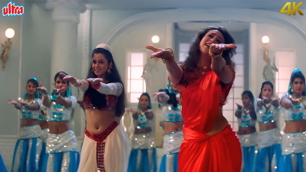 Nazare Lad Gayiya (नज़रे लड़गैया) 4K - Karishma Kapoor Dance Hit | 90s Party Song|Kavita Krishnamurthy