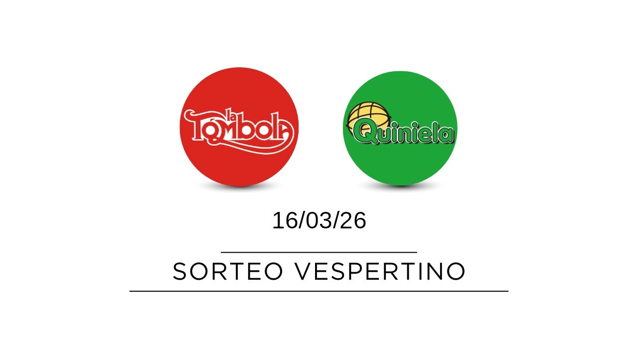 Sorteo Vespertino de Quiniela y Tómbola - 16/03/2026