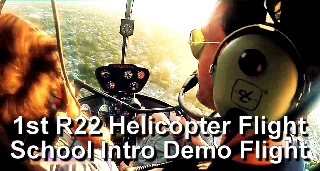 How to fly a Robinson R22 Helicopter flight training intro demo flight (including communications)