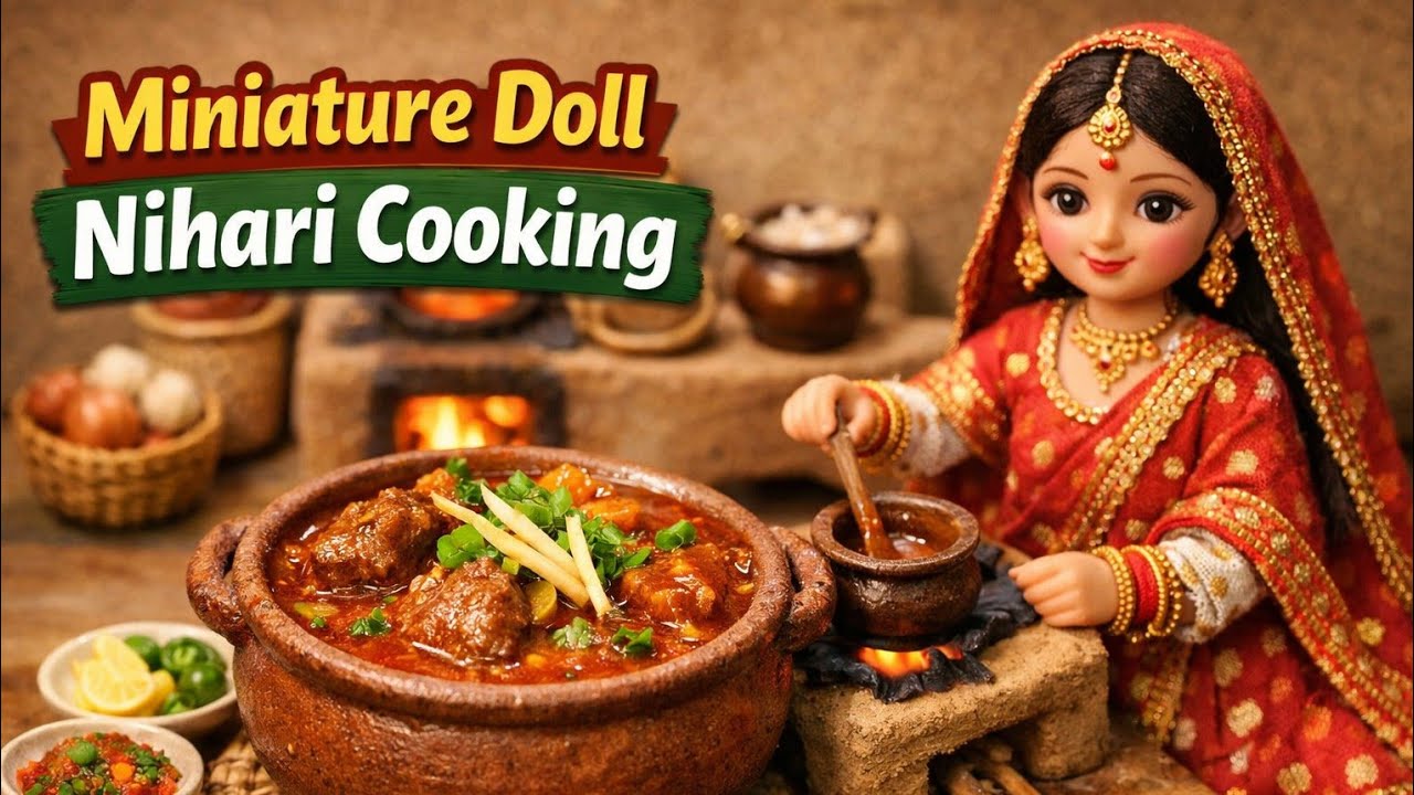  Miniature Doll Nihari Cooking ASMR | Pakistani Village Tiny Kitchen Life