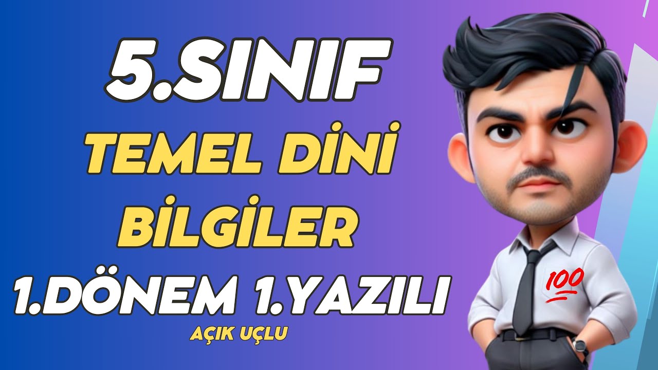 5. Sınıf Temel Dini Bilgiler 1. Dönem 1. Yazılı #yeni  (%99 Çıkabilir 😊 )|2025
