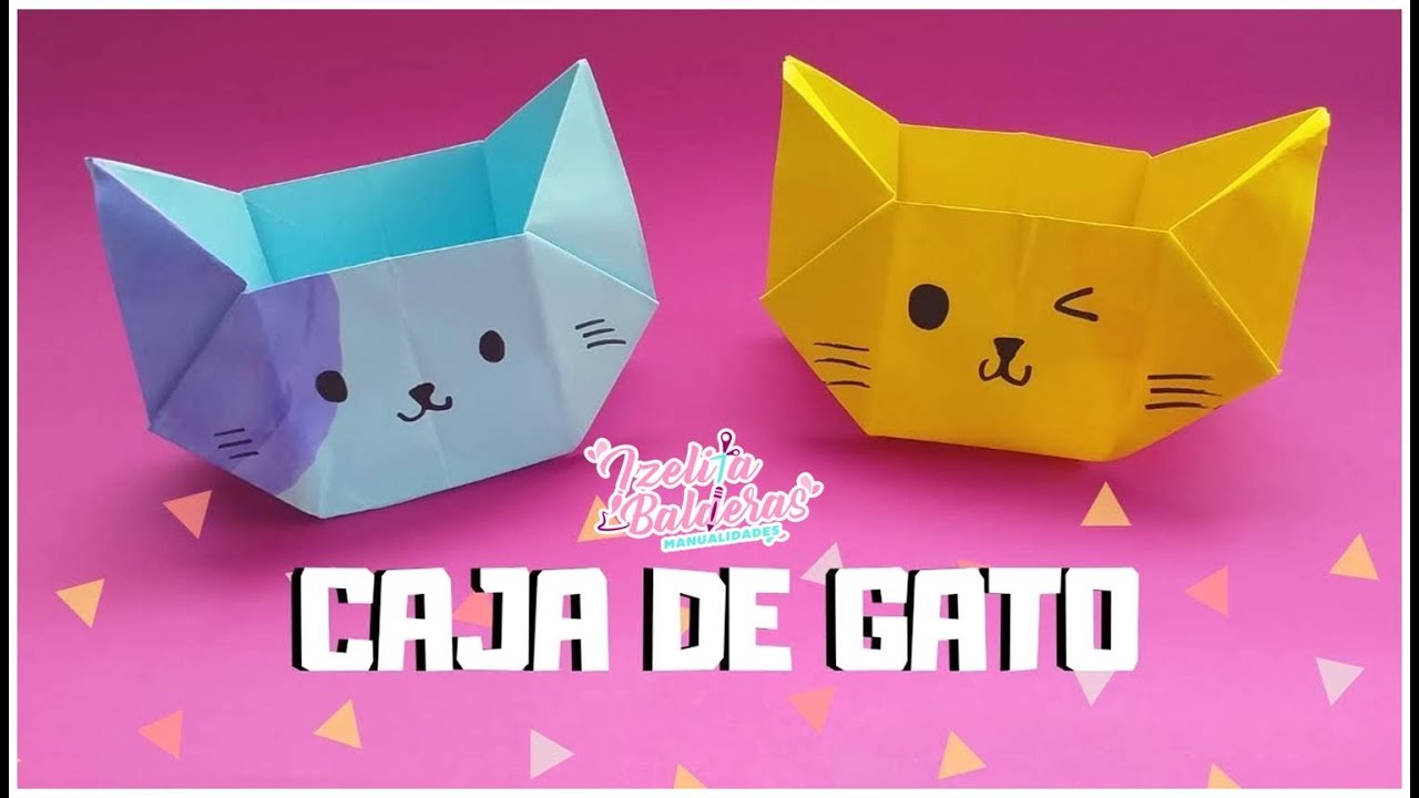Caja origami de gato - cat box origami