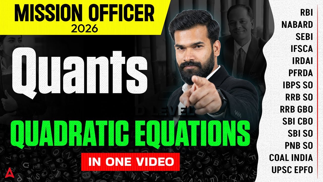 Quadratic Equations in One Video | Quants Short Tricks | Mission Officer 2026 | By Rahul Meena