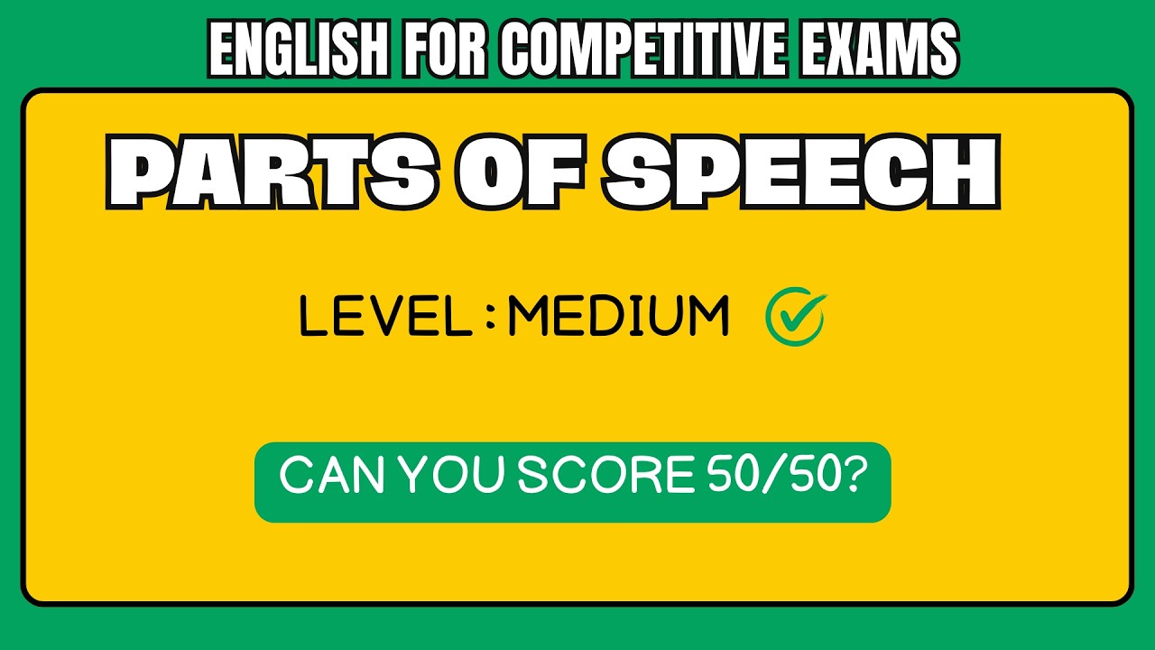 Parts of Speech Quiz- Competitive Exam| Level 2 #partsofspeech #toefl #cat #tnpsc #cuet